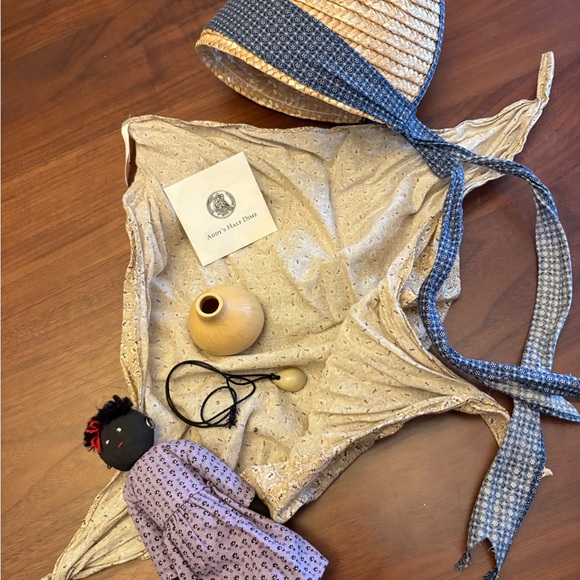 1980s Pleasant Co American Girl Doll Addy in Striped Pink Dress with Black Boots - Picture 5 of 5